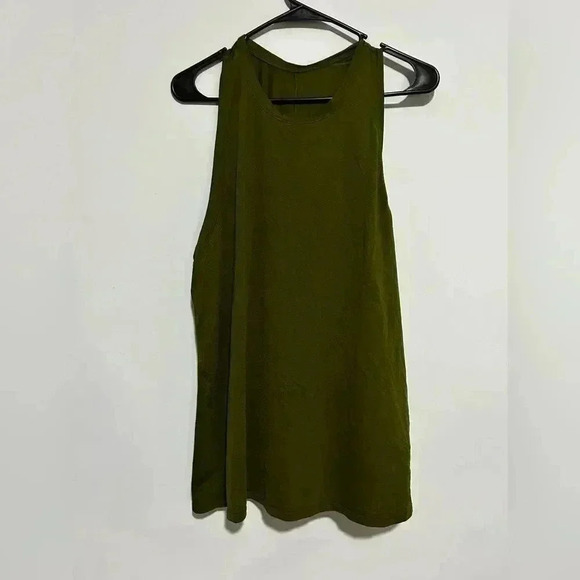 Lululemon Goal Up Tank top tie back size 8 In Olive Green Sleeveless - Picture 3 of 6